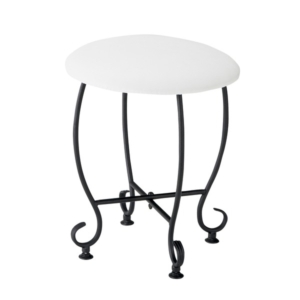 スツール 直径35cm 円形 ラウンド スチール脚 合皮張地 Del Sol ヨーロッパ風 リビング ダイニング インテリア家具 代引不可