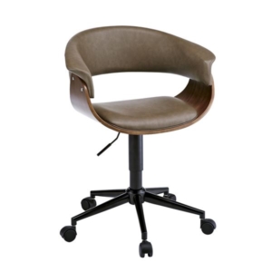 ワークチェア オフィスチェア 座面回転 昇降式 キャスター 背もたれ付 合皮 ビンテージ風 リビング 在宅ワーク 代引不可