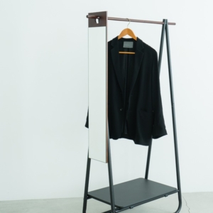 4枚セット フックミラー(100) (/茶) ウォールミラー/壁掛け/鏡/飛散防止加工/日本製/省スペース/スリム/業務用/完成品/NK-1000