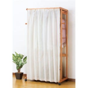 天然木カーテン付きハンガー90cm幅 代引不可