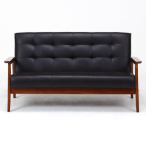 ソファー 幅135cm 木製 合皮 肘付き 脚付き バイキャスト PU フレンズ 組立品 リビング ダイニング 代引不可