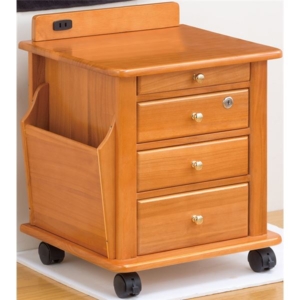 天然木リビングワゴン（コンセント付き） 代引不可