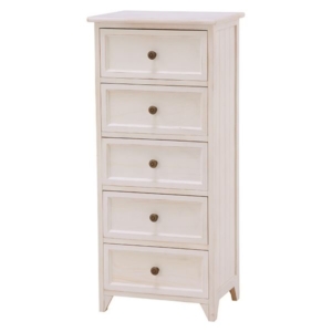 チェスト 収納棚 5段 シャビー 木製 桐製 薄型 軽量 Rural ルーラル 完成品 リビング 代引不可