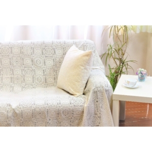 ソファーカバー ベッドカバー 正方形 洗える 綿混 日本製 レースマルチカバー リビング ダイニング ベッドルーム