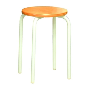 スタッ スツール 同色5脚セット ナチュラル ミルキー 幅30cm 日本製 スチールパイプ 代引不可