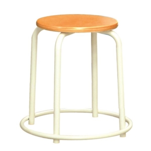 スタッ スツール 外リング付き 同色5脚セット ナチュラル ミルキー RW-4W 幅41.5cm 日本製 代引不可