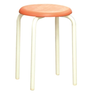スタッ スツール 同色5脚セット オレンジ ミルキー 幅33cm 日本製 スチールパイプ 代引不可