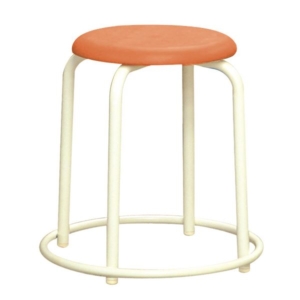 スタッ スツール 外リング付き 同色5脚セット オレンジ ミルキー RP-4W 幅45.8cm 日本製 代引不可