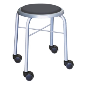 スタッチェア/丸椅子 同色4脚セット シルバー 幅32cm 日本製 スチールパイプ 代引不可