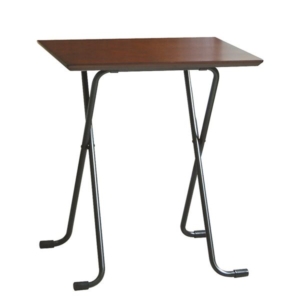 折りたたみテーブル 角型 ダーク 日本製 木製 スチールパイプ ダイニング リビング 代引不可