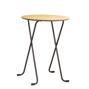 折りたたみハイテーブル 丸型 ナチュラル 日本製 木製 スチールパイプ ダイニング リビング 代引不可