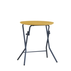 折りたたみテーブル 円形 ナチュラル 日本製 木製 スチールパイプ 代引不可