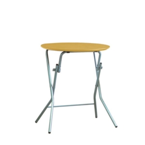 折りたたみテーブル 円形 シルバー 日本製 木製 スチールパイプ 代引不可