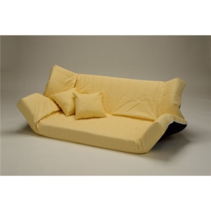 低反発 リクライニングソファー/ローソファー 合皮レザー 肘付き 同色クッション2個付き 日本製 代引不可