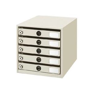 コクヨ 鍵付きレターケース レターガード A4タテ 5段 ライト C-K5M 1台