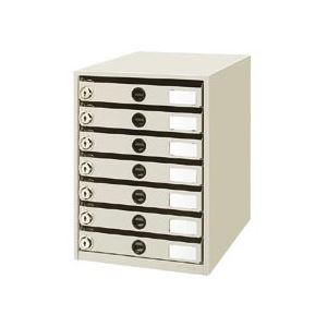 コクヨ 鍵付きレターケース レターガード A4タテ 7段 ライト C-K7M 1台