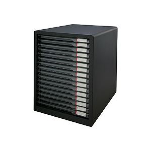 アイリスオーヤマ レターケース A4 スリム16段 -16SSRダーク 1台