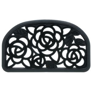 8個セット ローズ柄 玄関ラバーマット/泥落としマット 幅75cm 洗える