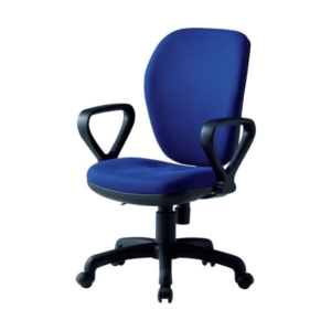 藤沢工業 オフィスチェア ループ肘付 ネイビー FT-77A-NV 1脚 組立品