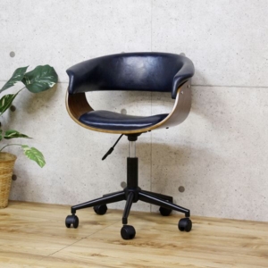 ワークチェア オフィスチェア ネイビー キャスター ガス圧式 高さ調整可 リビング 在宅ワーク 子供部屋 書斎 代引不可