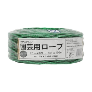 (まとめ) ダイオ化成 園芸用ロープ 緑 太さ2mm 長さ100m 261357 1巻 10セット