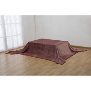 吸湿発熱大判こたつ中掛け毛布 長方形小 エンジ 代引不可