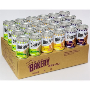 5年保存 新・食・缶ベーカリー/非常食 24缶入(メロン・黒糖・各8缶) 日本製 保存パン 保存食 アウトドア 備蓄 代引不可