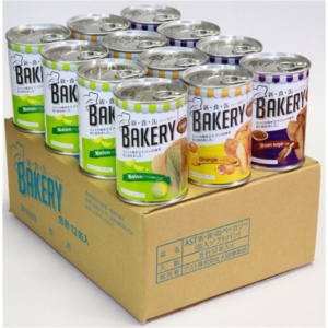5年保存 新・食・缶ベーカリー/非常食 12缶入(メロン・黒糖・各4缶) 4個セット 日本製 保存パン 保存食 アウトドア 備蓄 代引不可