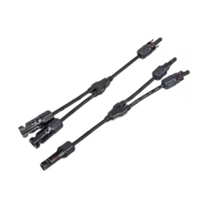 (まとめ)アサガオ ソーラーパネル並列接続用二股ケーブル AYC-JP 1セット(2本) 3セット