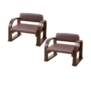 天然木立ち座り楽ちん座椅子 日本製 同色2脚組 代引不可