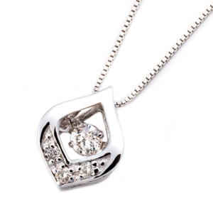 ダイヤモンド ネックレス 一粒 K18 ゴールド 0.1ct ダンシングストーン ダイヤモンドスウィング 雫モチーフ 揺れるダイヤ ペンダント 鑑別カード付き