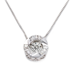 ダイヤモンド ネックレス K18 ゴールド 0.2ct 揺れるダイヤ ダンシングストーン スウィングダイヤ サークルモチーフ 揺れる ダイヤ ペンダント 正規品 鑑別カード付き