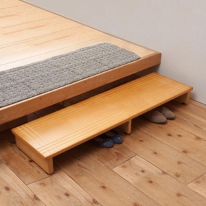 木製玄関踏み台()(/茶) 木目(天然木)/ステップ/ワイド/介護/玄関収納/北欧風/エントランス/アジャスター付き/完成品/NK-1235