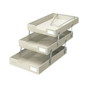 (まとめ) コクヨ スチールトレー A4タテ3段 ライト ST-3 1個 2セット