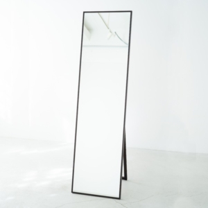 細枠スタンドミラー () 天然木/姿見鏡/ワイド/高級感/木製/飛散防止加工/折りたたみ/北欧風/日本製/完成品/NK-3