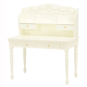 パソコンデスク 単品 木製 2口コンセント付き 姫系 子供部屋家具 リビング 子供部屋 書斎 在宅ワーク 代引不可