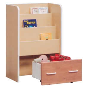 絵本ラック 本棚 日本製 引き出しキャスター付き 木製 子供部屋家具 ANJUあんじゅ 完成品 開梱設置 代引不可