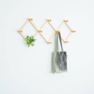 20本セット コートハンガー アコーディオン10玉 () 壁掛けフック/木製(天然木)/北欧風/ウォールハンガー/コート掛け/帽子掛け/省スペース/業務用/完成品/NK-044