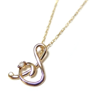 イニシャル ネックレス ダイヤモンド ネックレス 一粒 0.01ct K18 ゴールド 文字 ダイヤネックレス ペンダント