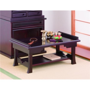 棚付き折りたたみ供物机 紫檀調 代引不可