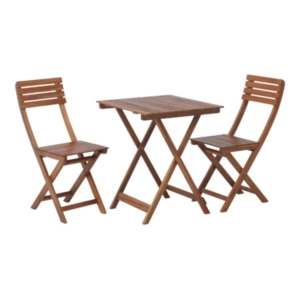 ガーデンテーブル ガーデンチェア 3点セット mm 木製 持ち運び便利 折りたたみテーブル ベランダ バルコニー 代引不可