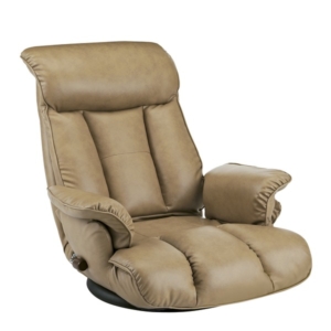 座椅子 幅65cm 合皮 肘付き リクライニング 日本製 スーパーソフトレザー座椅子 昴 完成品 リビング 代引不可