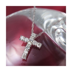 K10WG/0.3ctダイヤモンドクロスペンダント