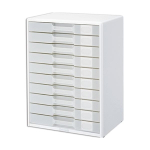 ライオン事務器 透明レターケースカド丸タイプ A4ヨコ 10段 A4-5510W 1台