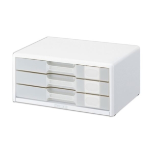 ライオン事務器 透明レターケースカド丸タイプ A4ヨコ 3段 A4-553W 1台