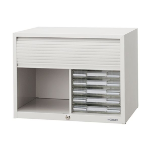 ライオン事務器シャッター扉付レターケース A4タテ 7段コンビ ライト No.407PT 1台