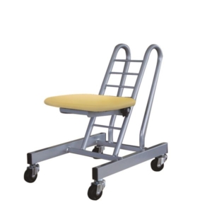 キャスターチェア 天然木座面タイプ シルバー mm 日本製 スチールパイプ 代引不可