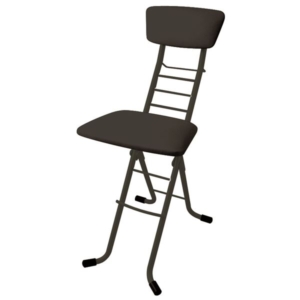 シンプル 折りたたみ椅子 ブラック 日本製 高さ6段調節 スチールパイプ 代引不可