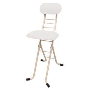 折りたたみ椅子 ミルキーホワイト 日本製 スチールパイプ 代引不可