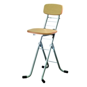 折りたたみ椅子 2脚セット シルバー 日本製 高さ6段調節 スチールパイプ 代引不可